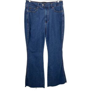 Judy Blue Denim Flare Jeans Womens 16 W Boho Frayed Hem